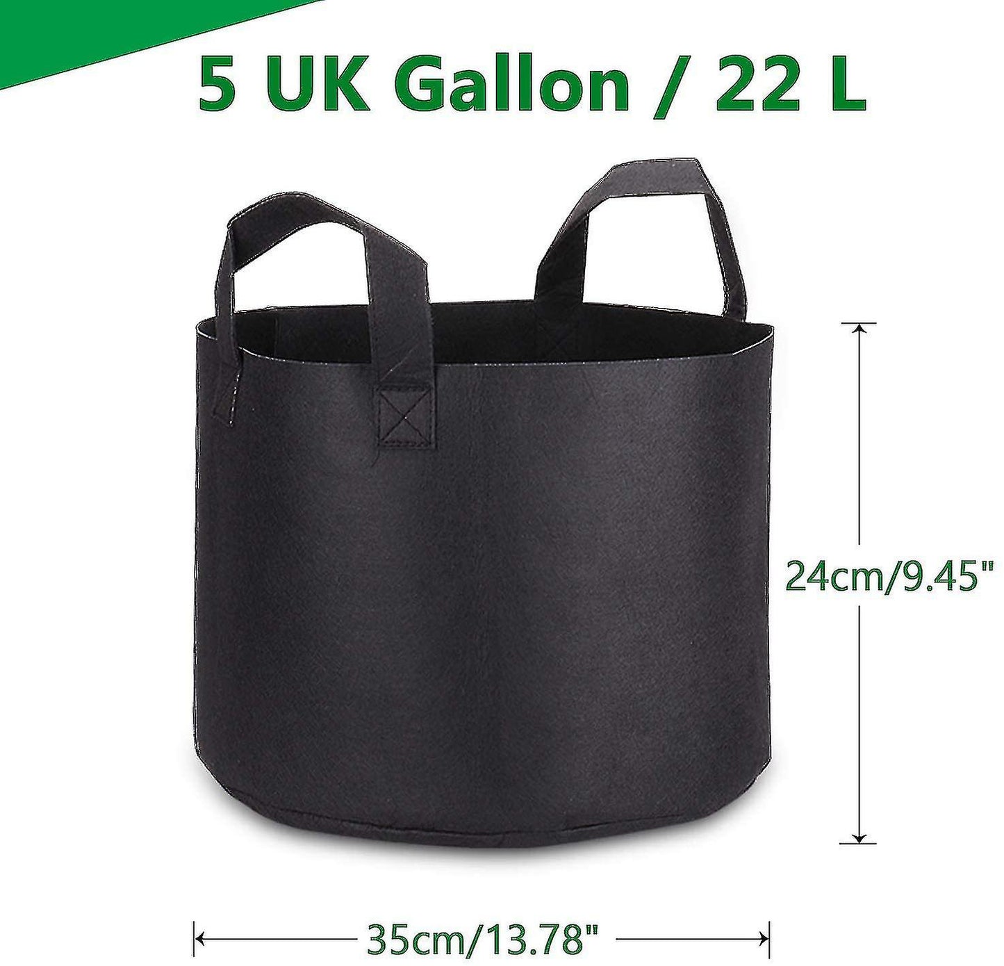 (Y)5 Pack Plant Bags Breathable Premium Non-Woven Fabric Pot 5 Gallon Grow Bags