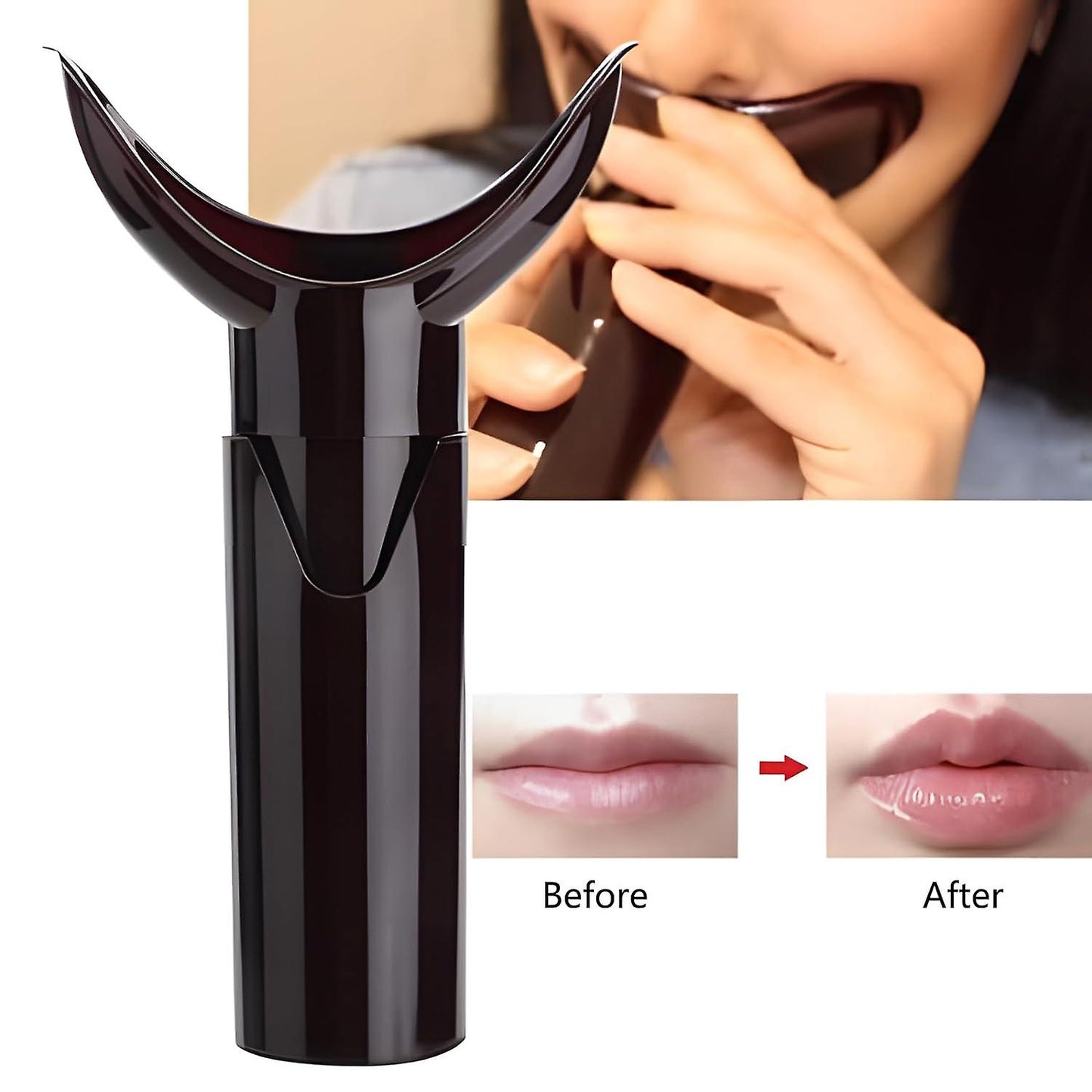 (Y)Lip Augmenter for Women, Lip Plumper Device Manual Lip Plumping Tool Self-Suction Natural Fuller Lips, Lip Plumping Devices