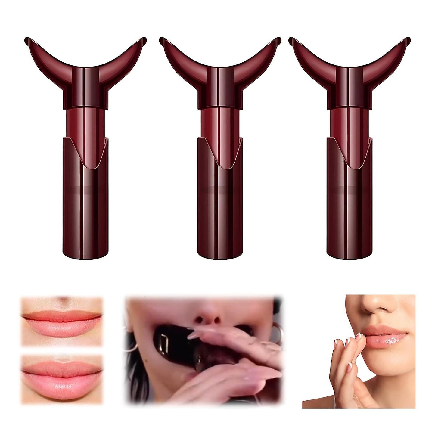 (Y)Lip Augmenter for Women, Lip Plumper Device Manual Lip Plumping Tool Self-Suction Natural Fuller Lips, Lip Plumping Devices