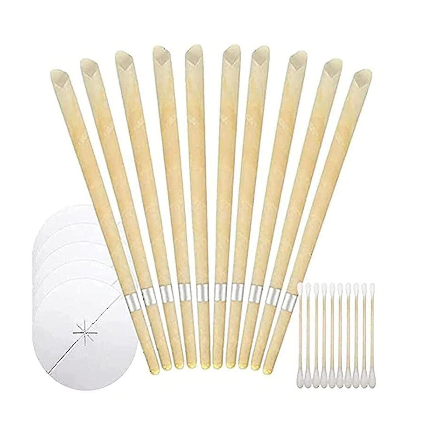 (Y)40 Pcs Handcrafted Ear Wax Removal Kit, Made With 100% Beeswax Coated Paper 2024-New