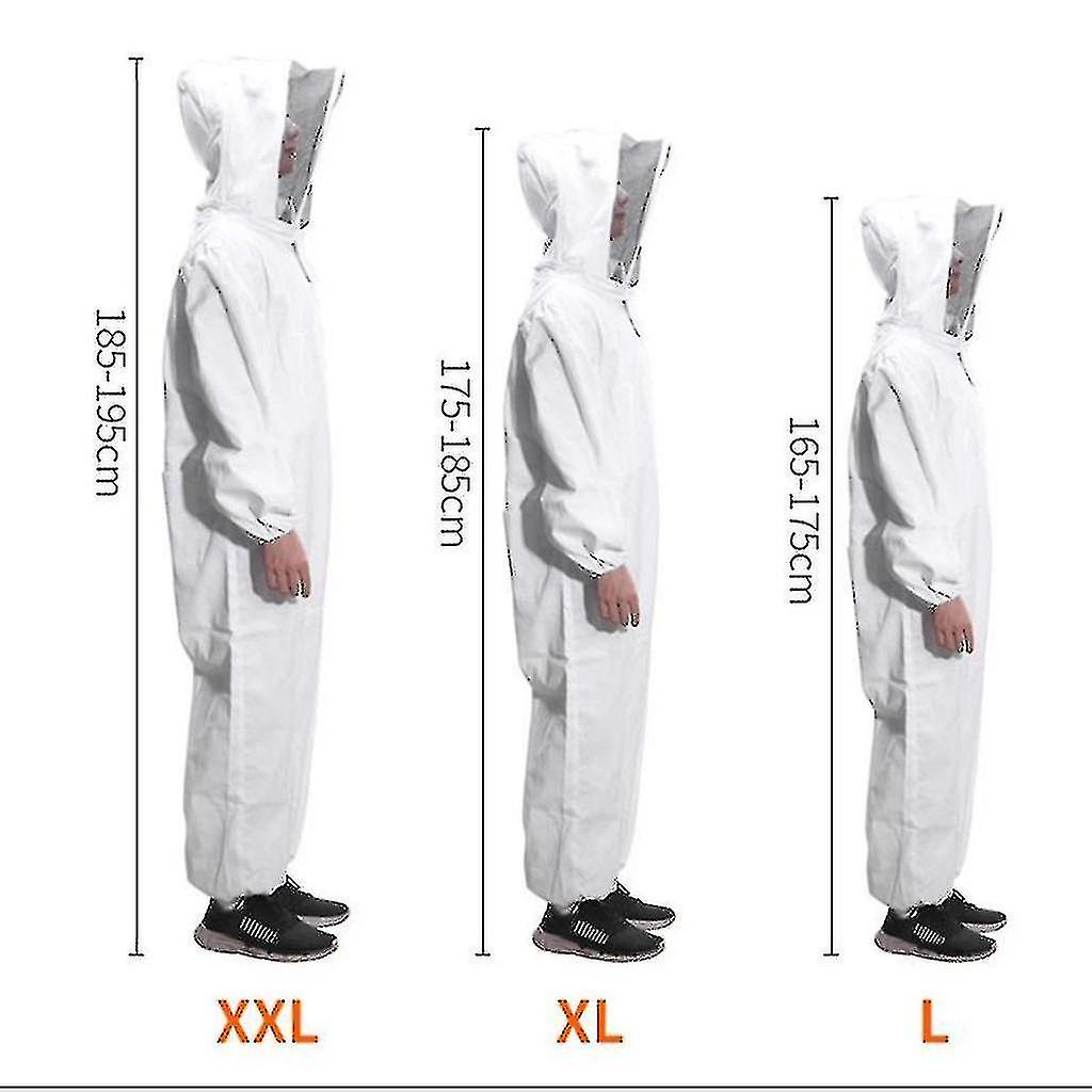 (Y)Professional Beekeeper Suit Bee Keeping All Body Hooded Beekeeping Coat New