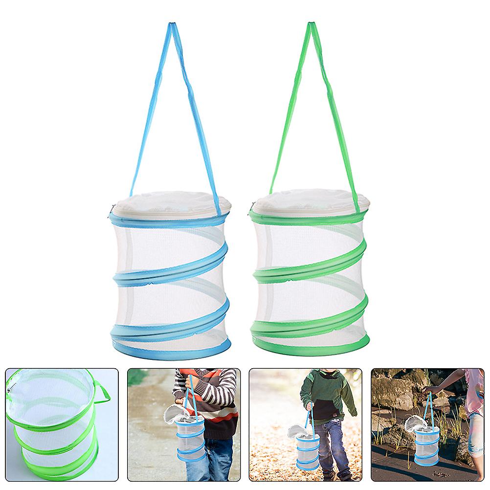 (Y)2pcs Zippered Butterfly Habitat Cage Foldable Insect Butterfly Cylinder Mesh Cages