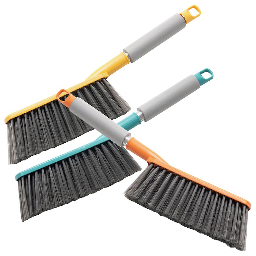 (Y)3pcs Hand Broom Cleaning Brushes Soft Counter Duster Furniture Duster Brush with Handle