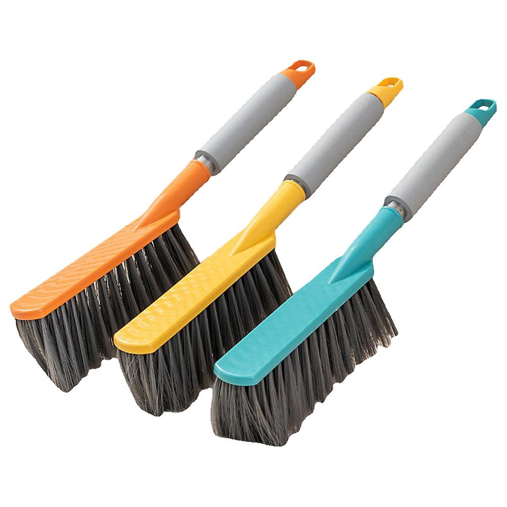 (Y)3pcs Hand Broom Cleaning Brushes Soft Counter Duster Furniture Duster Brush with Handle