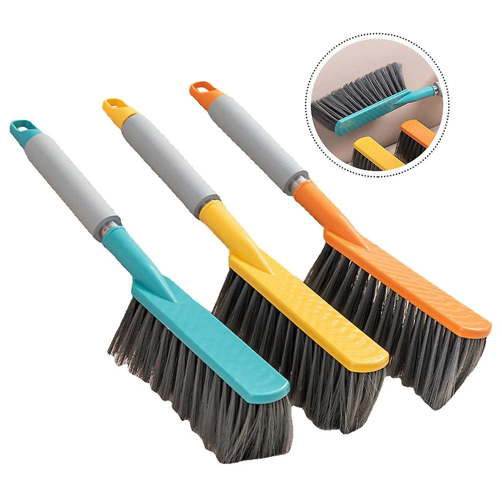 (Y)3pcs Hand Broom Cleaning Brushes Soft Counter Duster Furniture Duster Brush with Handle