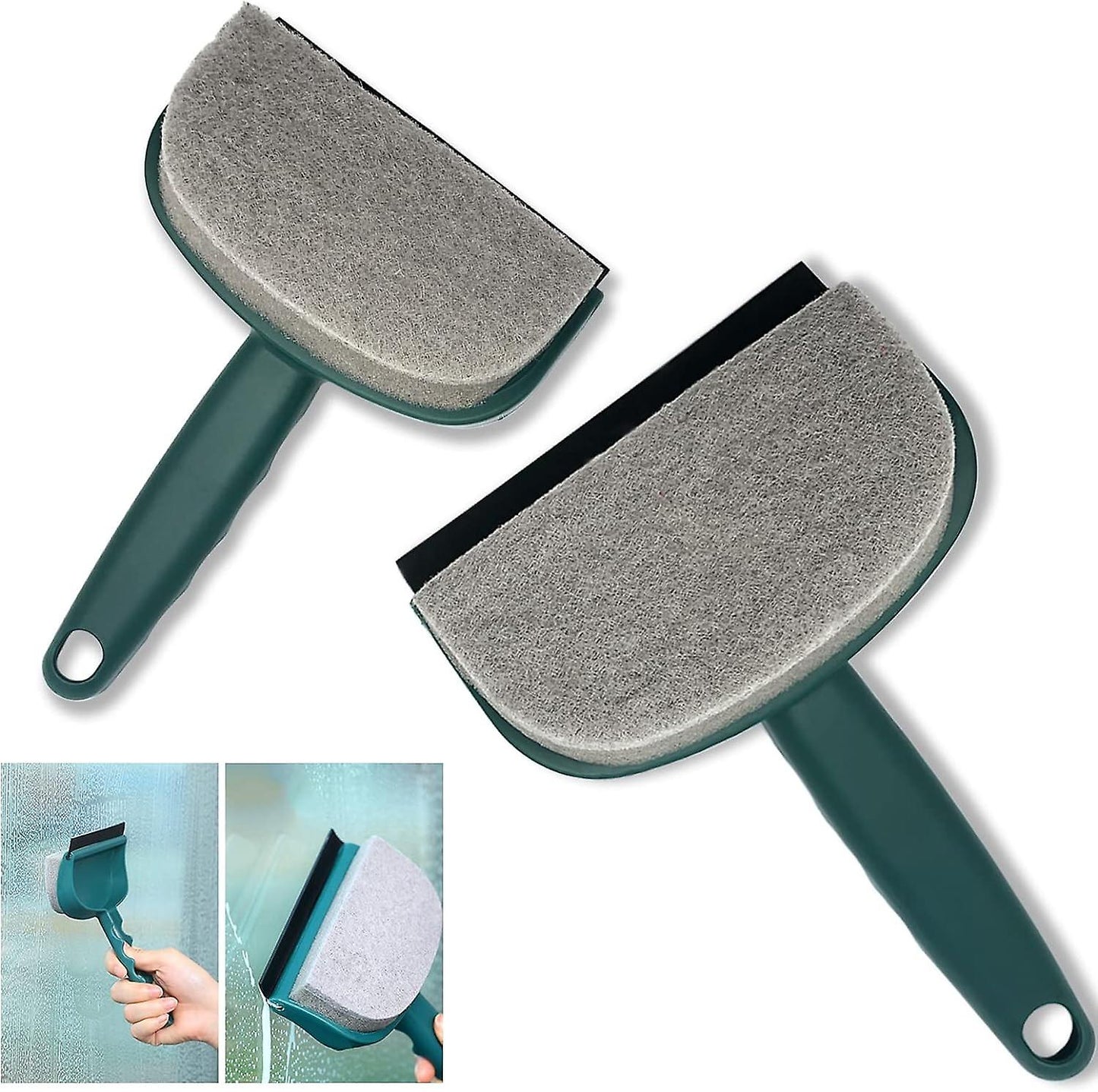 (Y)2 Pieces Window Squeegee, Professional Window Cleaning, 2 in 1 Window Cleaning, Bathroom Squeegee