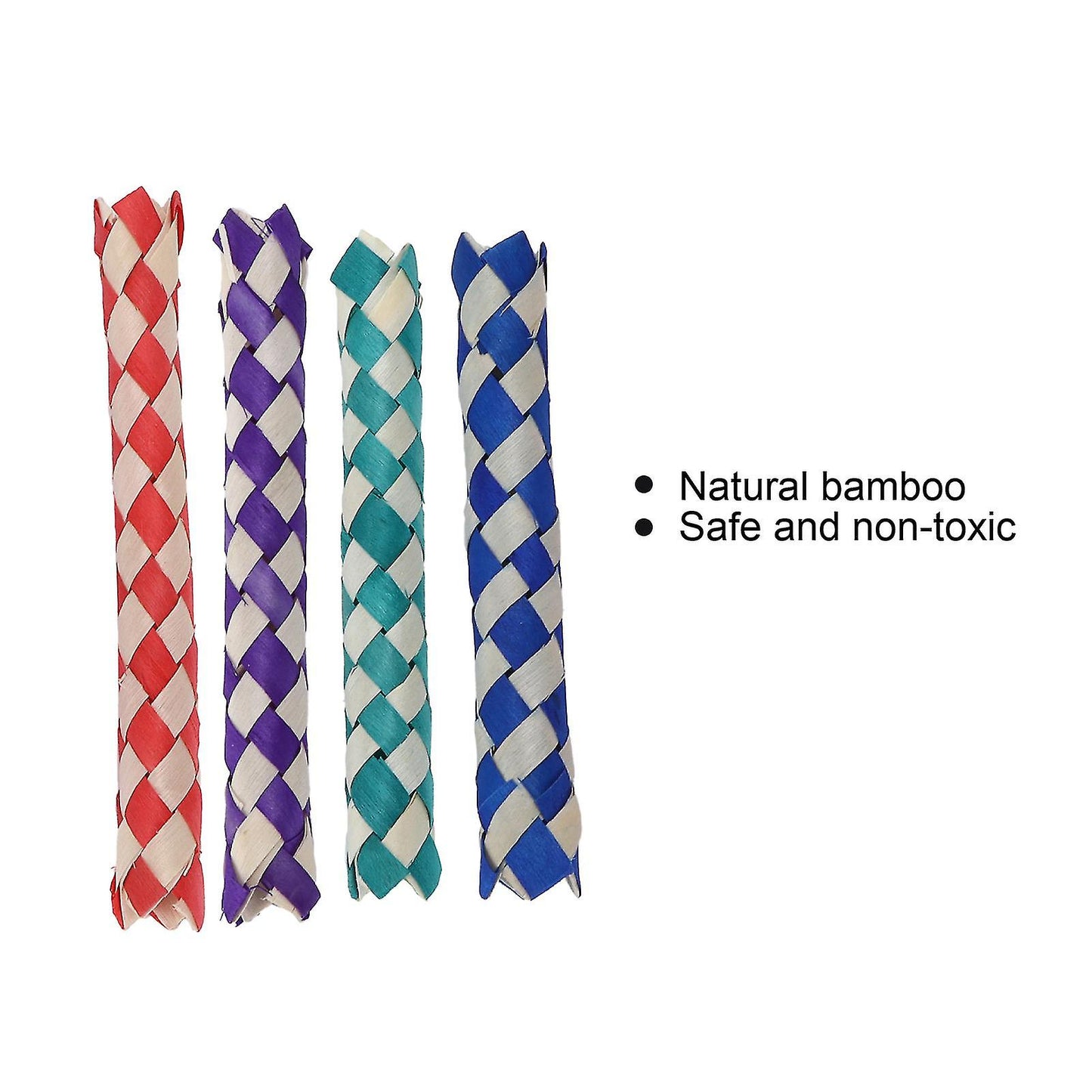 (Y)24pcs DIY Chinese Bamboo Finger Traps Toy compatible with Kids Parties - Birds Parrots Chew Toy