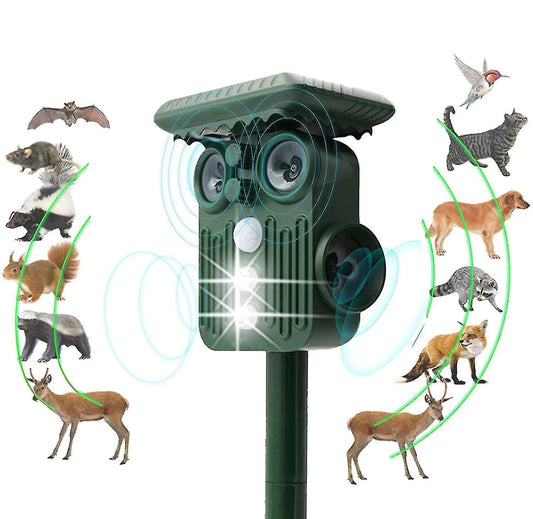 (Y)Ultrasonic Solar Deer Repeller - 5 Adjustable Modes - Get Rid Of Deer In 48 Hours