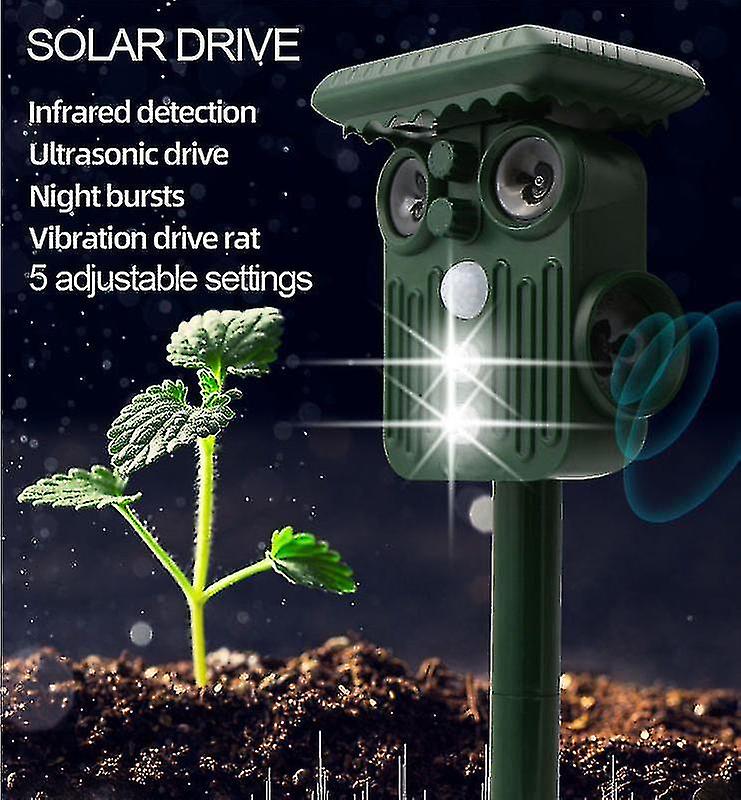 (Y)Ultrasonic Solar Deer Repeller - 5 Adjustable Modes - Get Rid Of Deer In 48 Hours