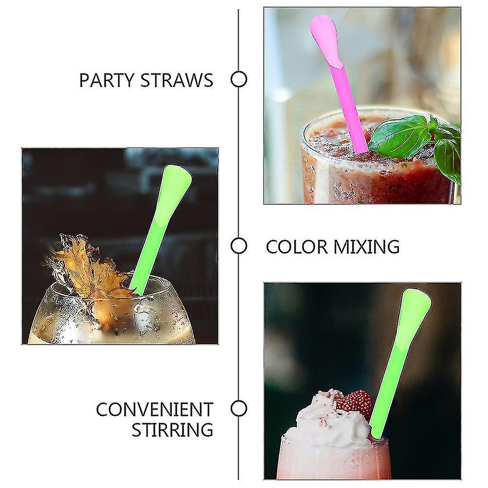 (Y)400pcs Spoon Straws Slushie Straws Spoon Scoop Straws Disposable Beverage Straws For Ice Cones