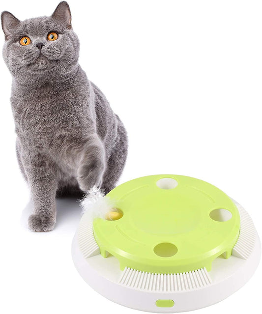 (Y)2024,Interactive cat toy, electronic automatic cat toy with random spinning feathers and auto on/off, play cat toy, suitable for cat and