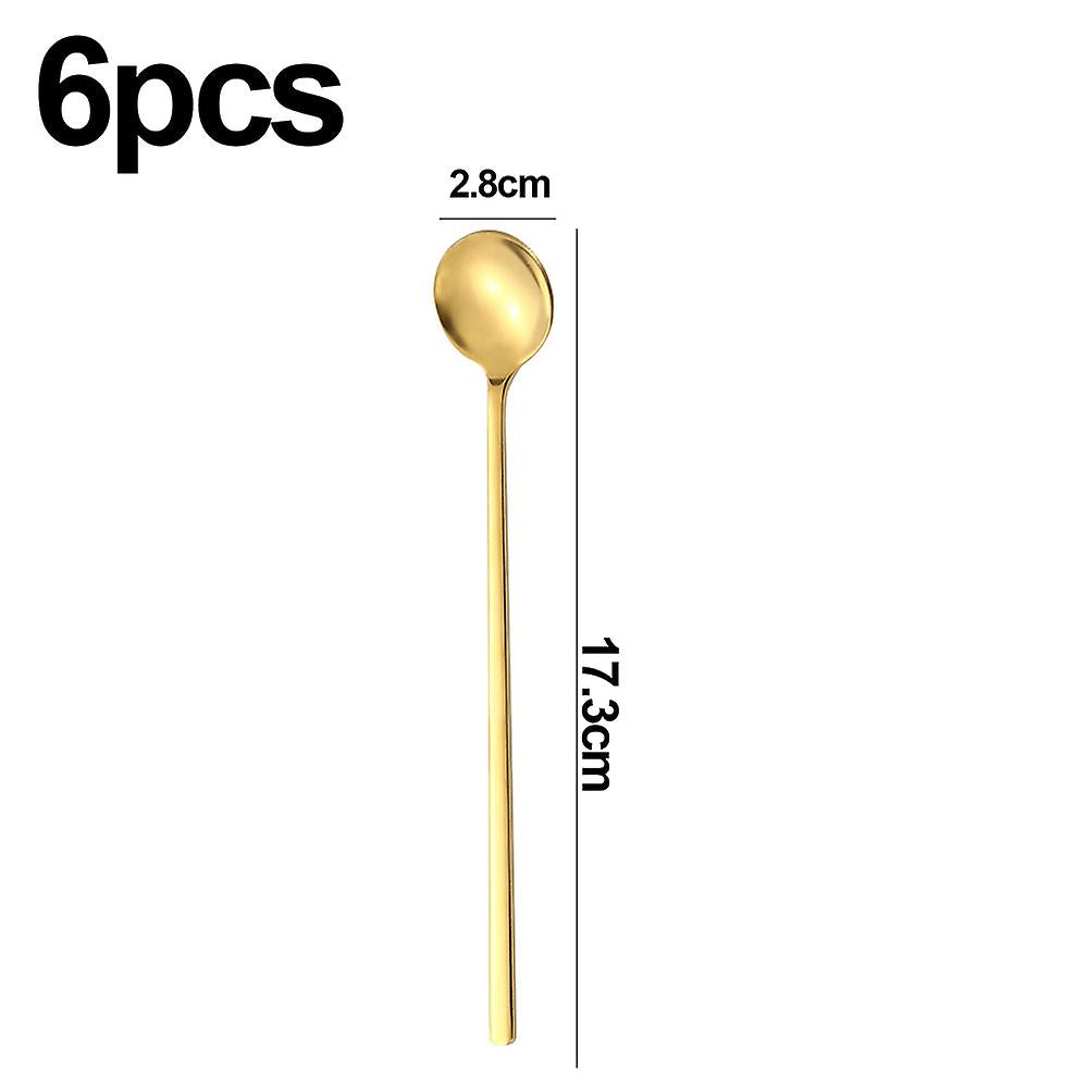 (Y)Coarse Teaspoons Mixing Spoons Long Handle Teaspoons Ice Cream Teaspoons Long Mixing Spoons