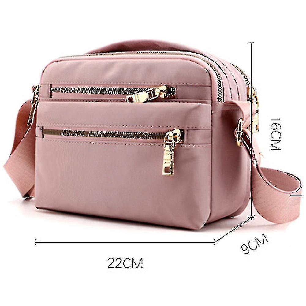 (Y)Multifunction Handbag Multi-compartment Crossbody Bag with Zipper Water Proof Shoulder Purse Travel Daypack Bag for