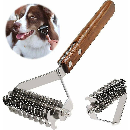 (Y)Coat King Detangling Comb And Grooming Brush For Dogs And Cats Undercoat Rake (dual)