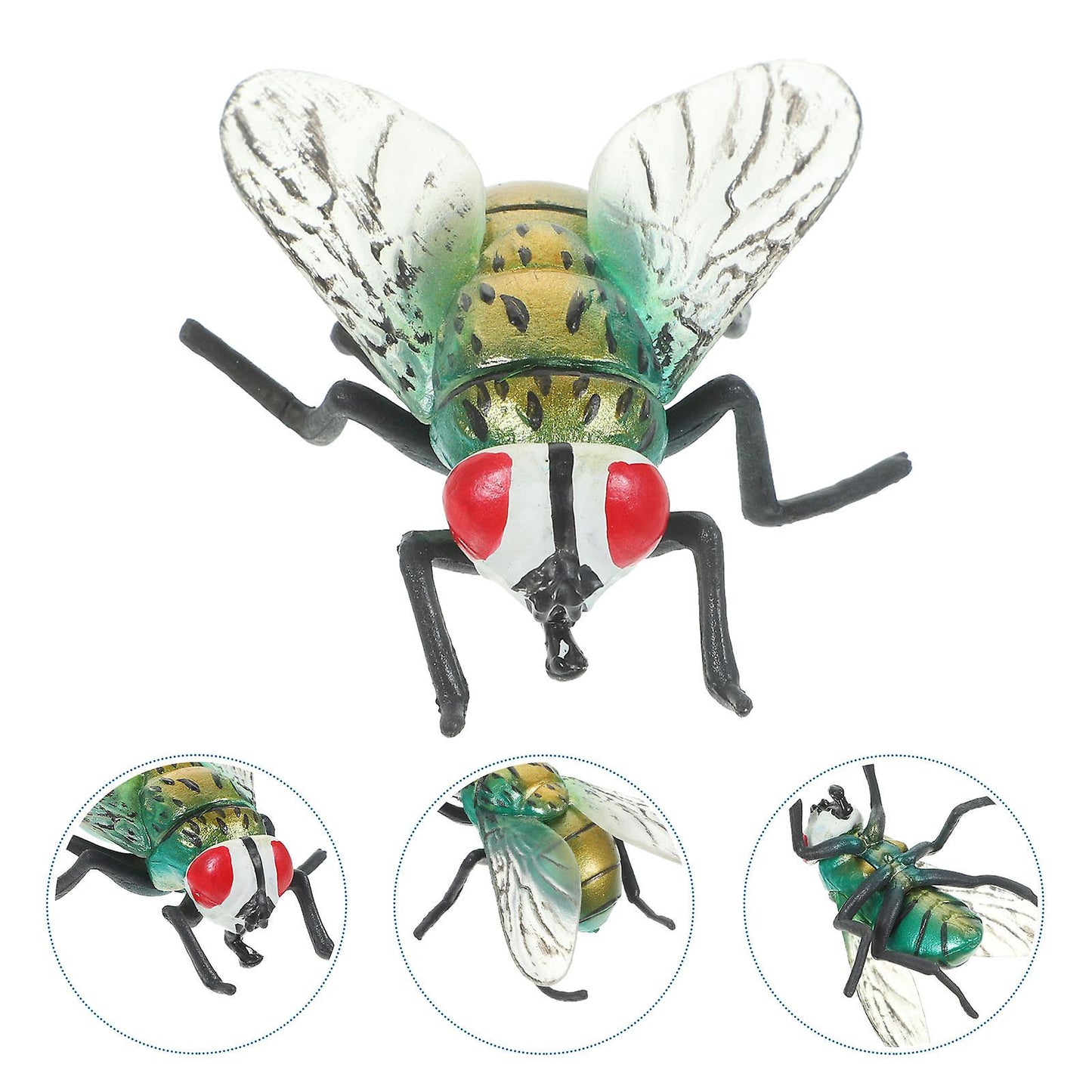 (Y)2Pcs Realistic Housefly Fake Blowfly Tricky Insect Toy Fake Fly Model Insect Cognitive Plaything