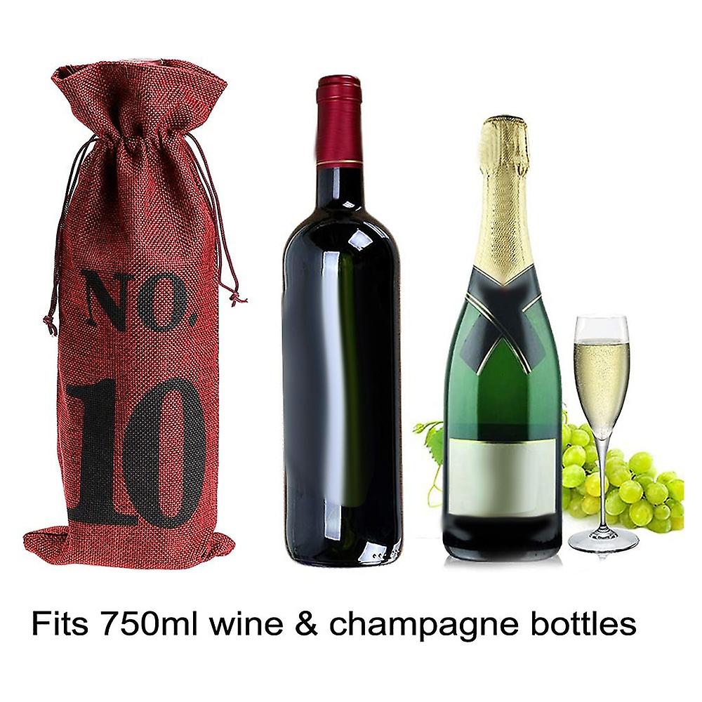 (Y)1 to 10 Burlap Wine Bags Blind Wine Tasting,Wine Bags Wedding Table Numbers,Wine Tasting Bags,Party