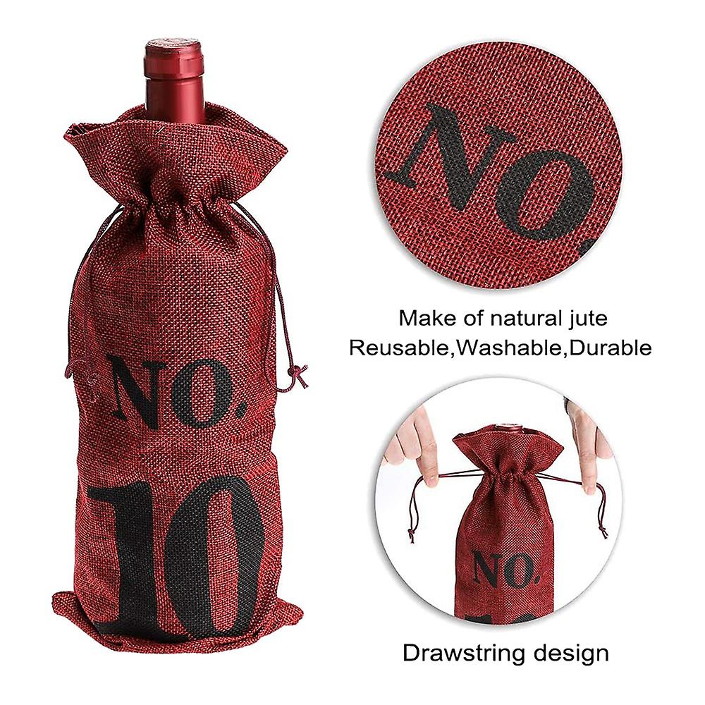 (Y)1 to 10 Burlap Wine Bags Blind Wine Tasting,Wine Bags Wedding Table Numbers,Wine Tasting Bags,Party