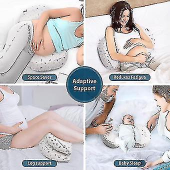 (Y)Pregnancy Pillow, Stepped Wedge Maternity Pillow For Pregnant Women, With Adjustable Detachable Washable Pillow Covers