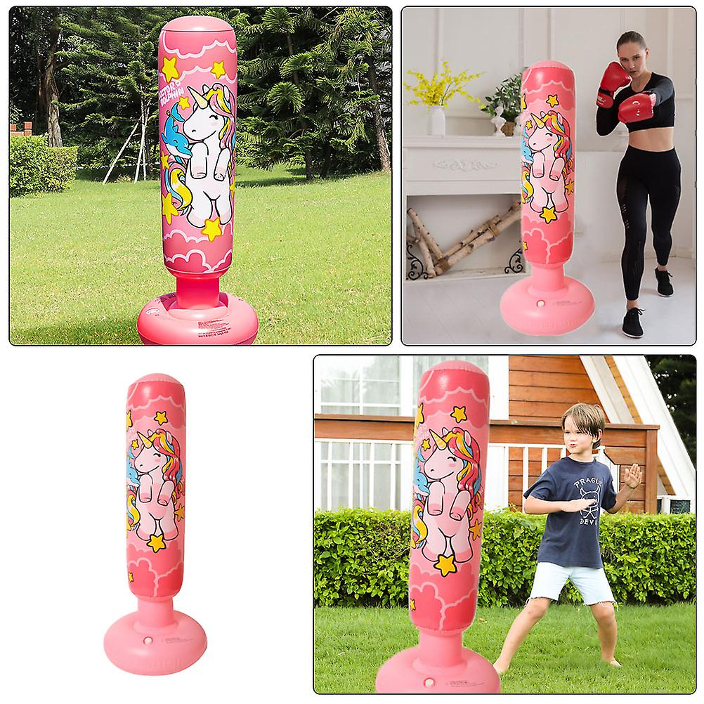 (Y)Inflatable Punching Bag Free Standing Cartoon Boxing Punch Bag for Children