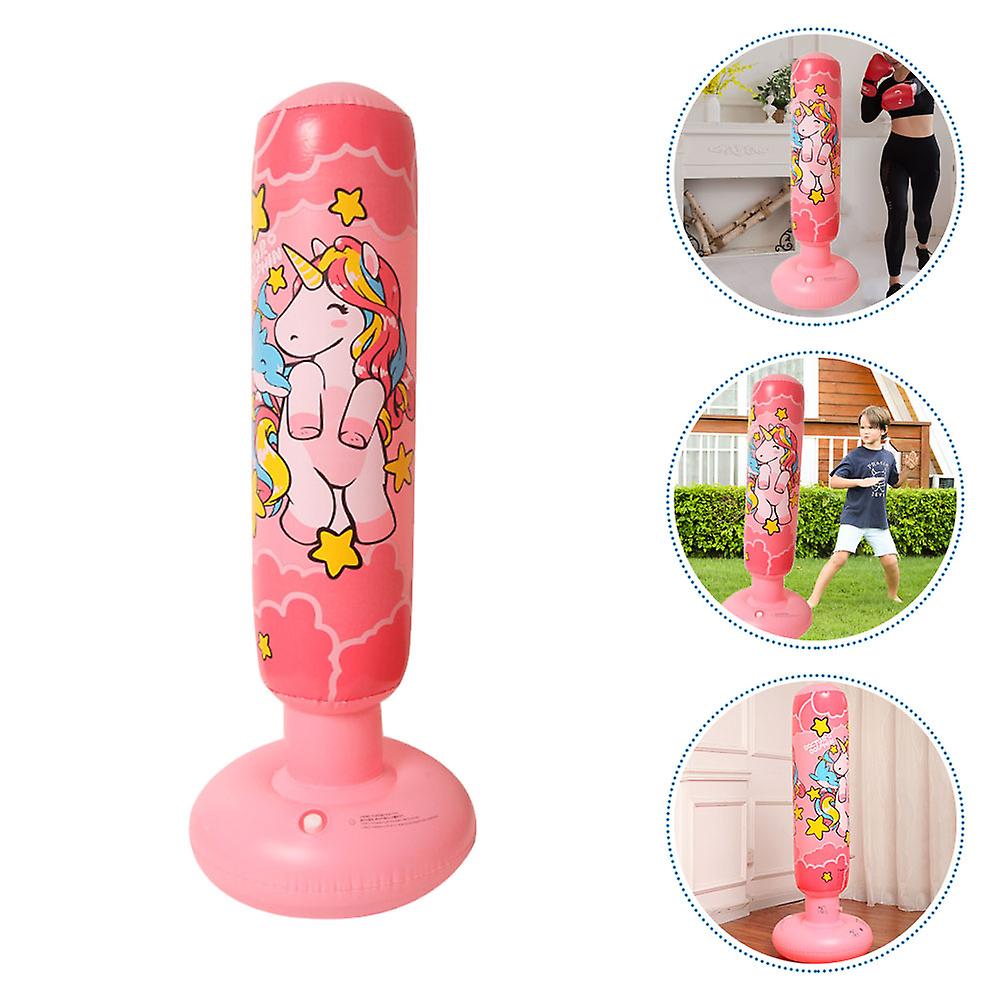 (Y)Inflatable Punching Bag Free Standing Cartoon Boxing Punch Bag for Children