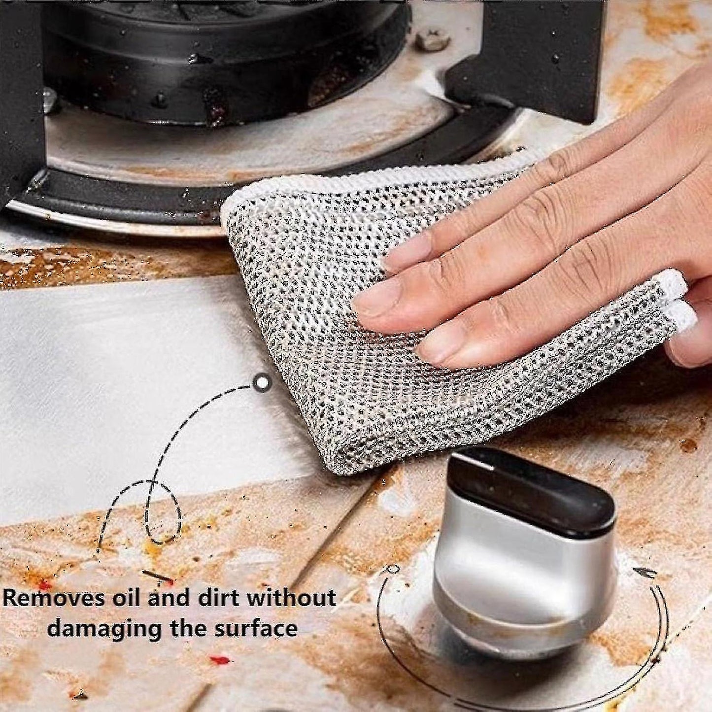 (Y)Multi purpose metal wire dishwashing cloth, dry and wet dual-use scratch resistant metal wire dishwashing cloth, reusable dishwashing brush