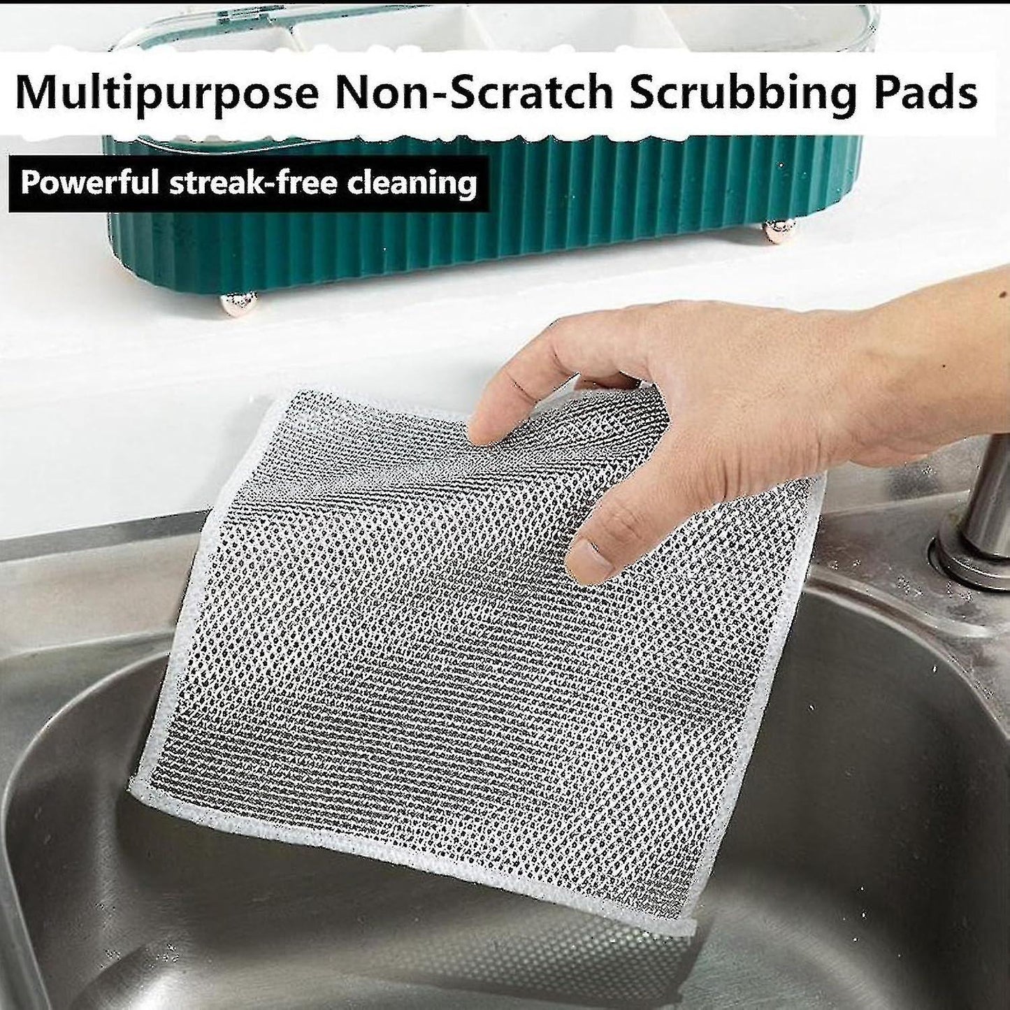 (Y)Multi purpose metal wire dishwashing cloth, dry and wet dual-use scratch resistant metal wire dishwashing cloth, reusable dishwashing brush