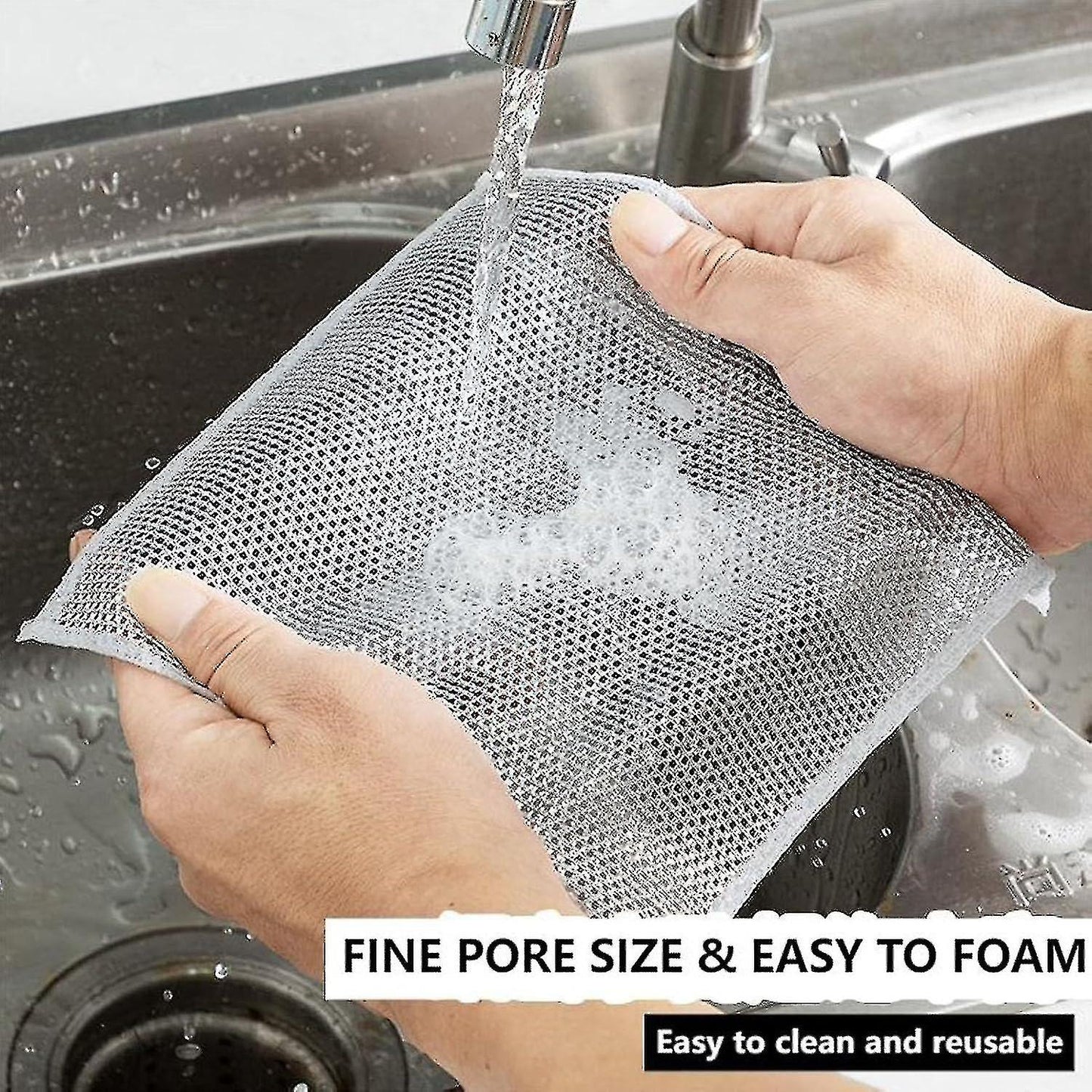 (Y)Multi purpose metal wire dishwashing cloth, dry and wet dual-use scratch resistant metal wire dishwashing cloth, reusable dishwashing brush