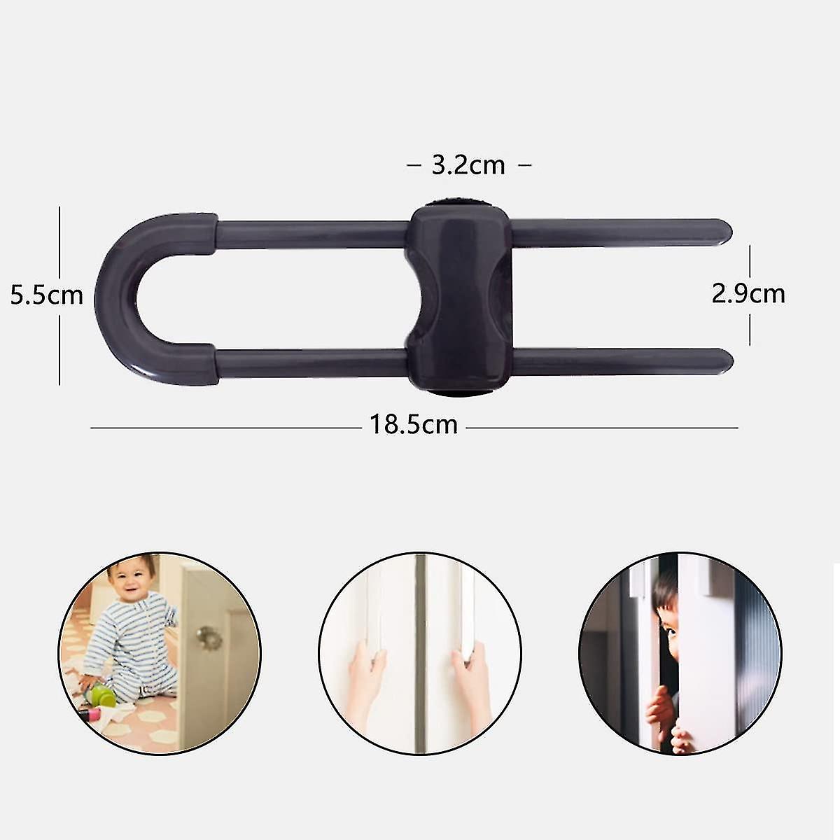 (Y)4 Pieces Child Safety Cabinet Locks - Child Lock for Cabinet - Child Lock - Suitable for Cabinets and Drawers (Black White)