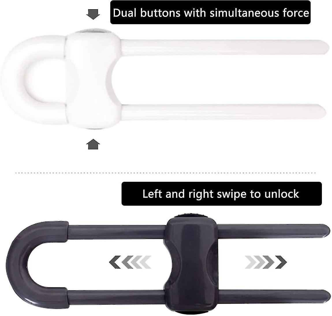 (Y)4 Pieces Child Safety Cabinet Locks - Child Lock for Cabinet - Child Lock - Suitable for Cabinets and Drawers (Black White)