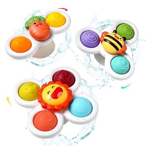 (Y)Pack Suction Cup Spinner Toys, Easy Pits, Sensory Baby Early Education, Spinner Toys Bath Toys, Best Beach Toys for Boys, Girls