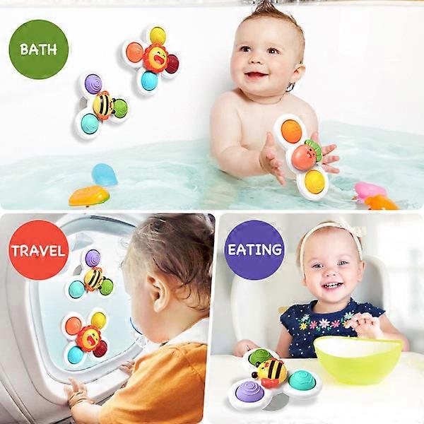 (Y)Pack Suction Cup Spinner Toys, Easy Pits, Sensory Baby Early Education, Spinner Toys Bath Toys, Best Beach Toys for Boys, Girls