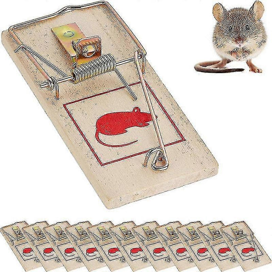 (Y)10pc Traditional Wooden Mouse Traps Classic Mice Rat Pet Rodent Control Catch Trap