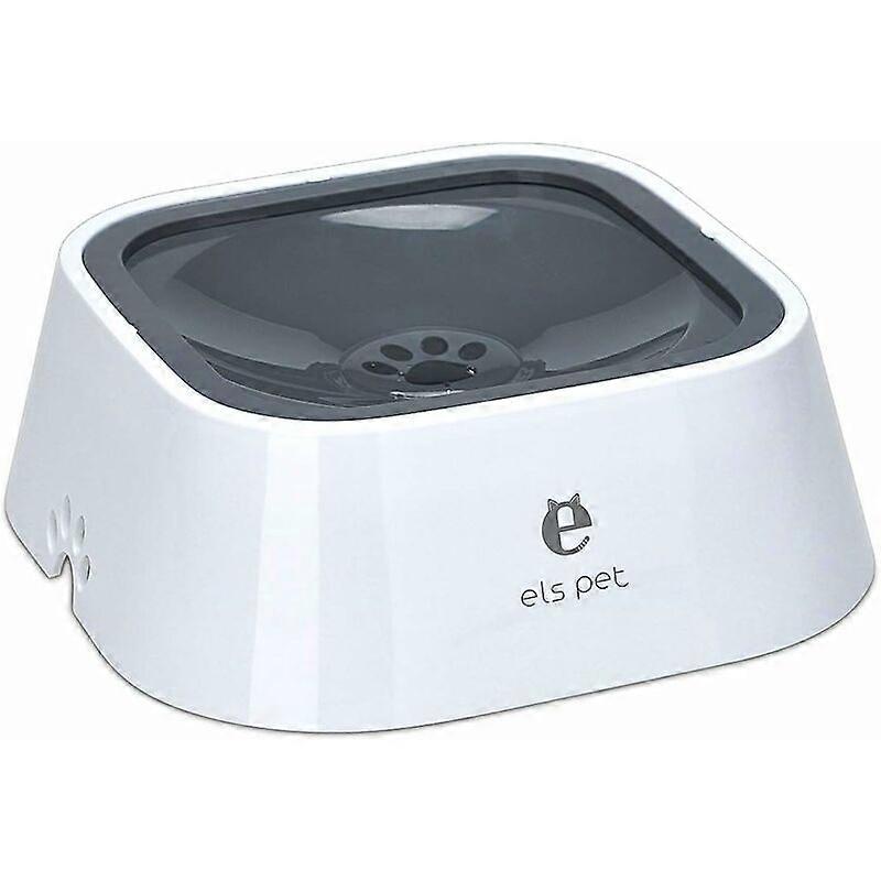 (Y)Floating pet water bowl, 1.5 L, non-spill slow water dispenser, anti-spill, anti-choking, automatic feeding bowl for dogs, cats