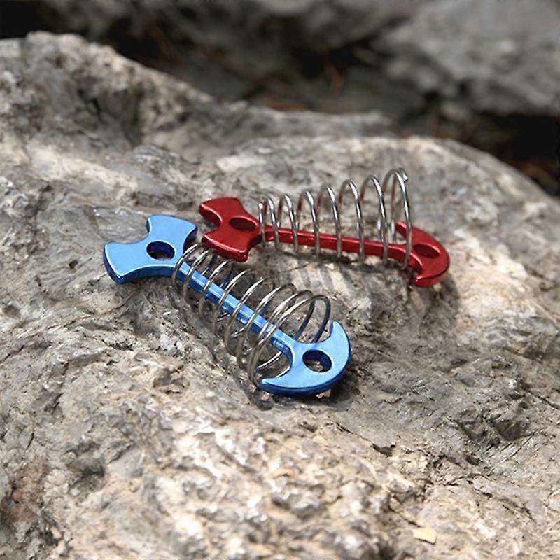 (Y)10Pcs Adjustable Plank Floor Spring Anchor Tent Pegs Buckle Outdoor Awning Deck Fixed Nails Camping Tent Hooks