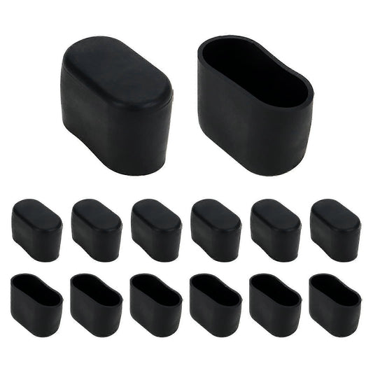 (Y)20 Pcs Black Furniture Feet Cover Table Chair Legs Pad Floor Protector, Oval, Rubber And Pvc