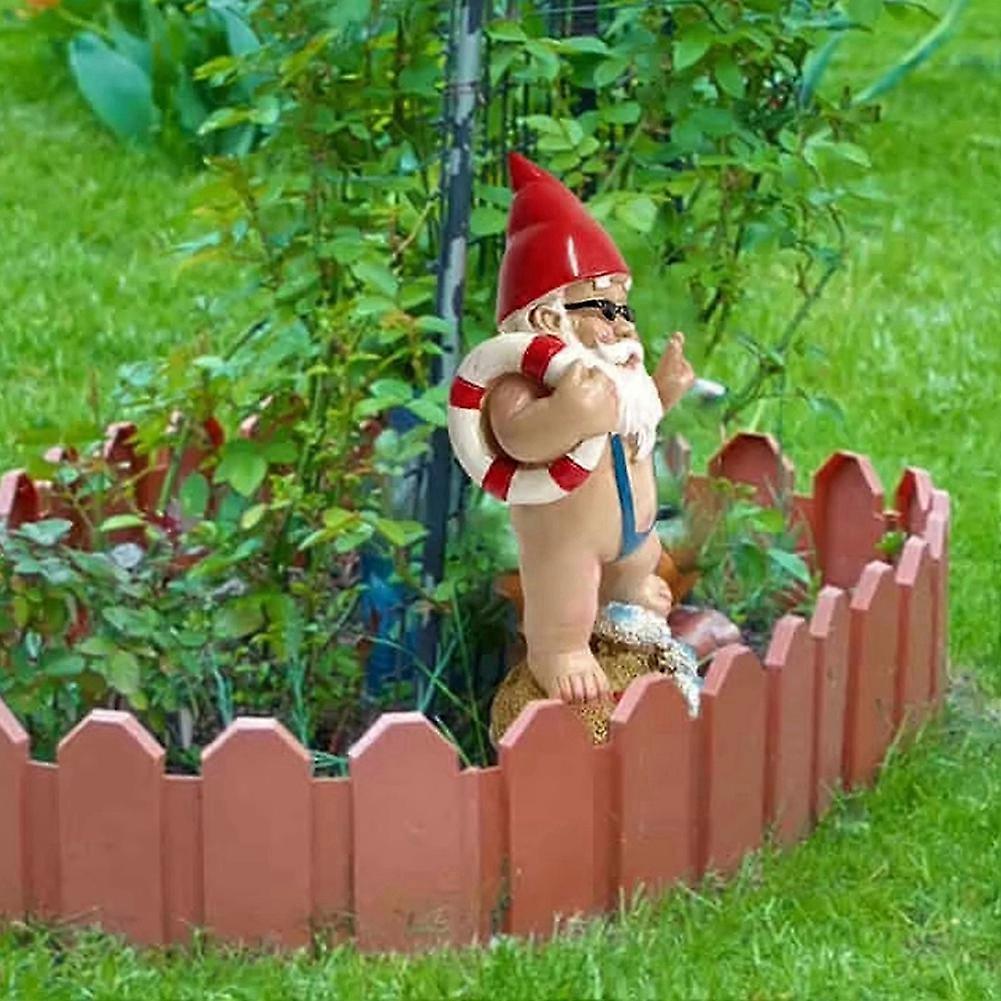 (Y)Garden Gnome Statue Lawn Decoration Outdoor Gnome Statue Fun Cute Garden Sculpture Dwarf Decoration