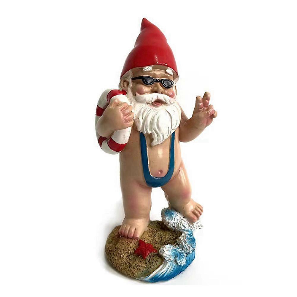 (Y)Garden Gnome Statue Lawn Decoration Outdoor Gnome Statue Fun Cute Garden Sculpture Dwarf Decoration