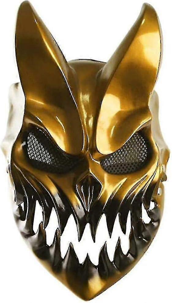 (Y)Demon Mask, Slaughter To Prevail Mask Oni Mask Halloween Prop Party Mask Movable Mouth Mask Hallowee