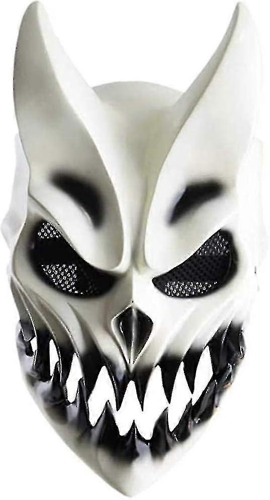 (Y)Demon Mask, Slaughter To Prevail Mask Oni Mask Halloween Prop Party Mask Movable Mouth Mask Hallowee