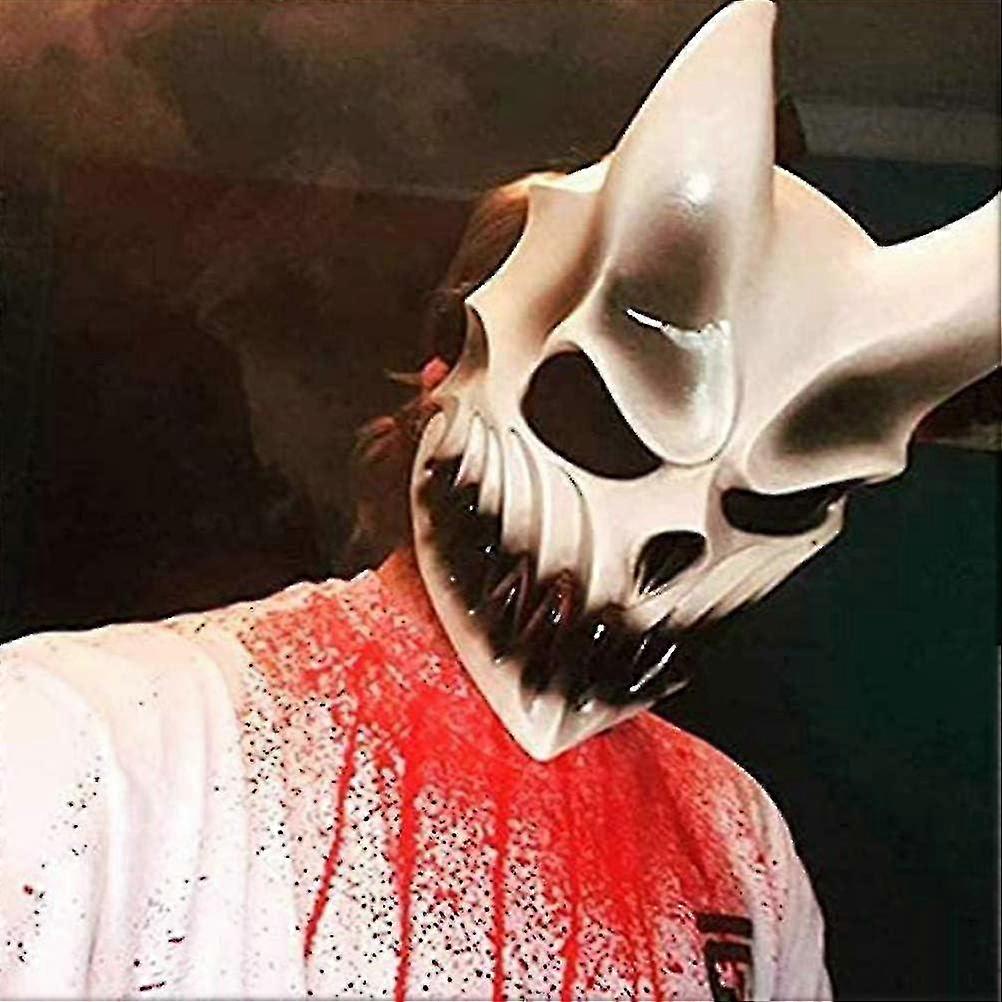 (Y)Demon Mask, Slaughter To Prevail Mask Oni Mask Halloween Prop Party Mask Movable Mouth Mask Hallowee