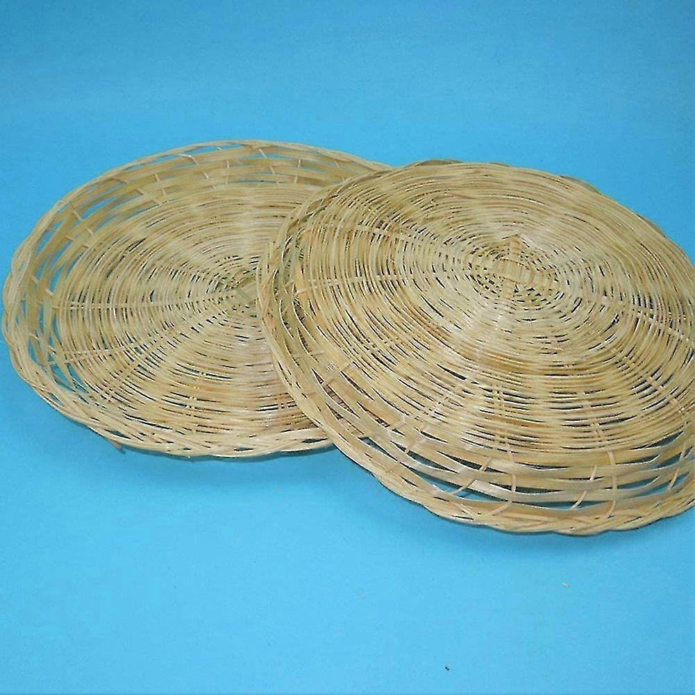 (Y)4pcs Bamboo Paper Plate Holder - 10" Heavy Duty Round Woven Plate Holder, Reusable Paper Plate Holders Compatible