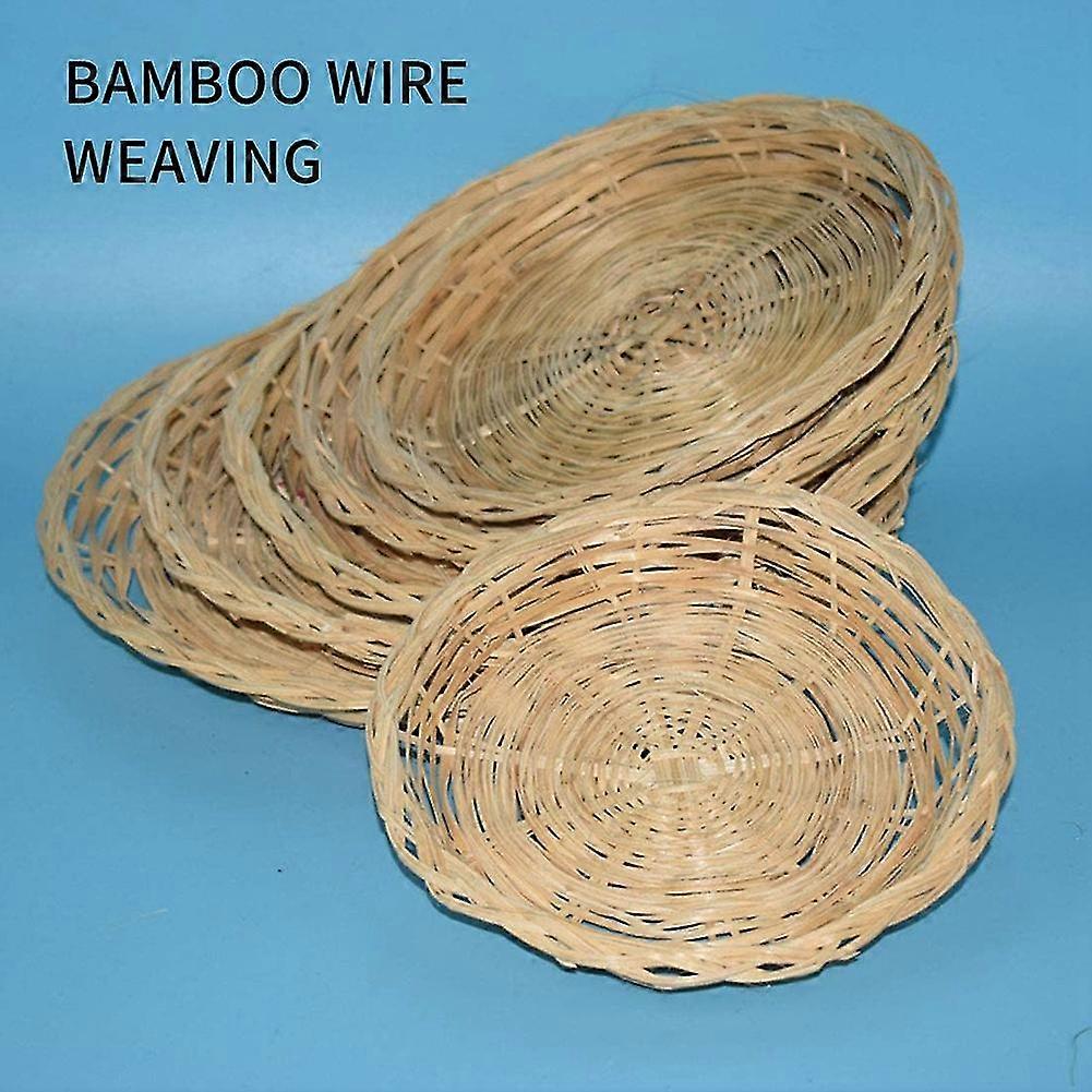 (Y)4pcs Bamboo Paper Plate Holder - 10" Heavy Duty Round Woven Plate Holder, Reusable Paper Plate Holders Compatible