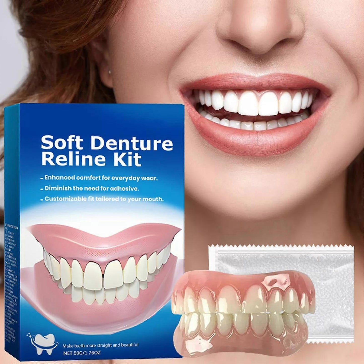 (Y)Denture Silicone Reline Kit Soft Denture Reline for Men and Women