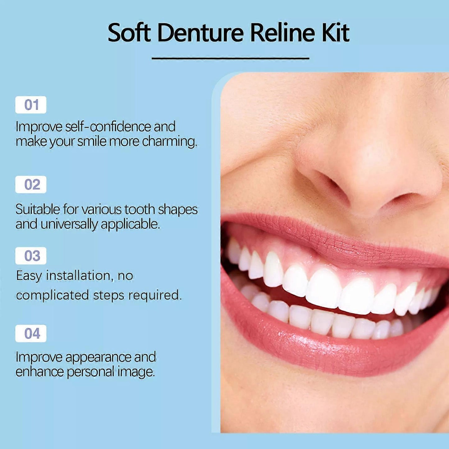 (Y)Denture Silicone Reline Kit Soft Denture Reline for Men and Women