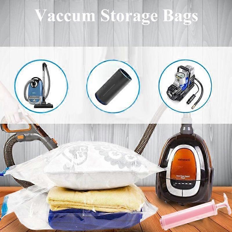 (Y)10pcs Durable Vacuum Storage Bags For Clothes Pillows Bedding Blanket More Space Save Compression Travel Hand Pump Seal Zipper