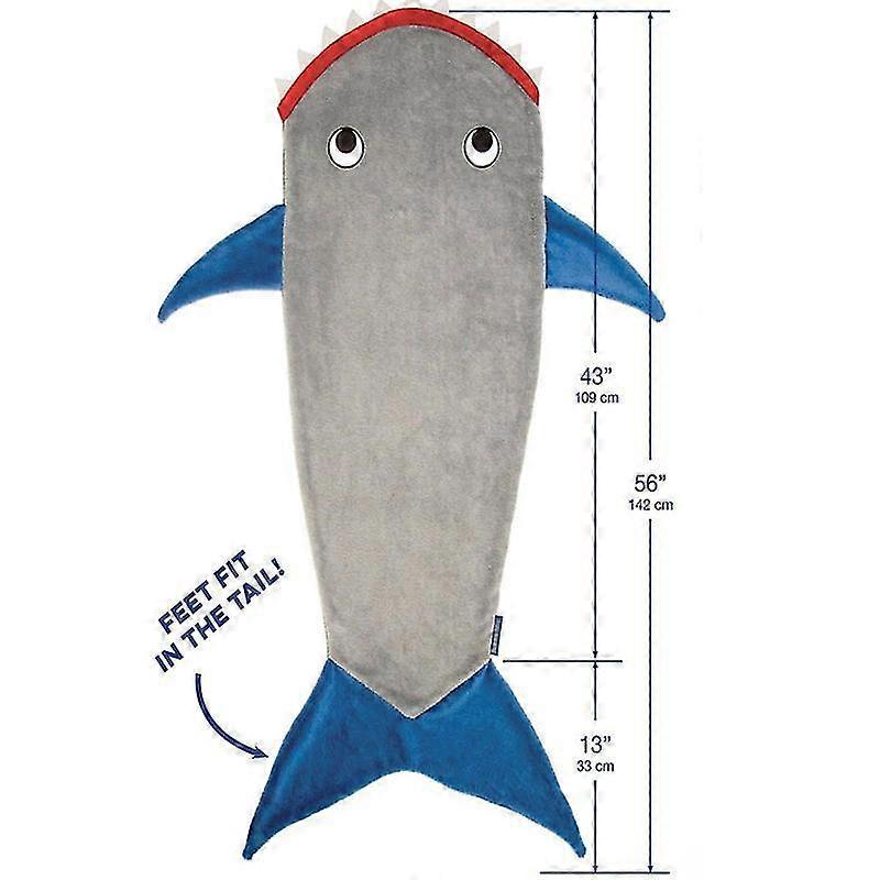 (Y)Cute Mermaid Tail Blanket Flannel Cartoon Shark Sleeping Bag Soft Warm Children Weighted Blanket Air Conditioning