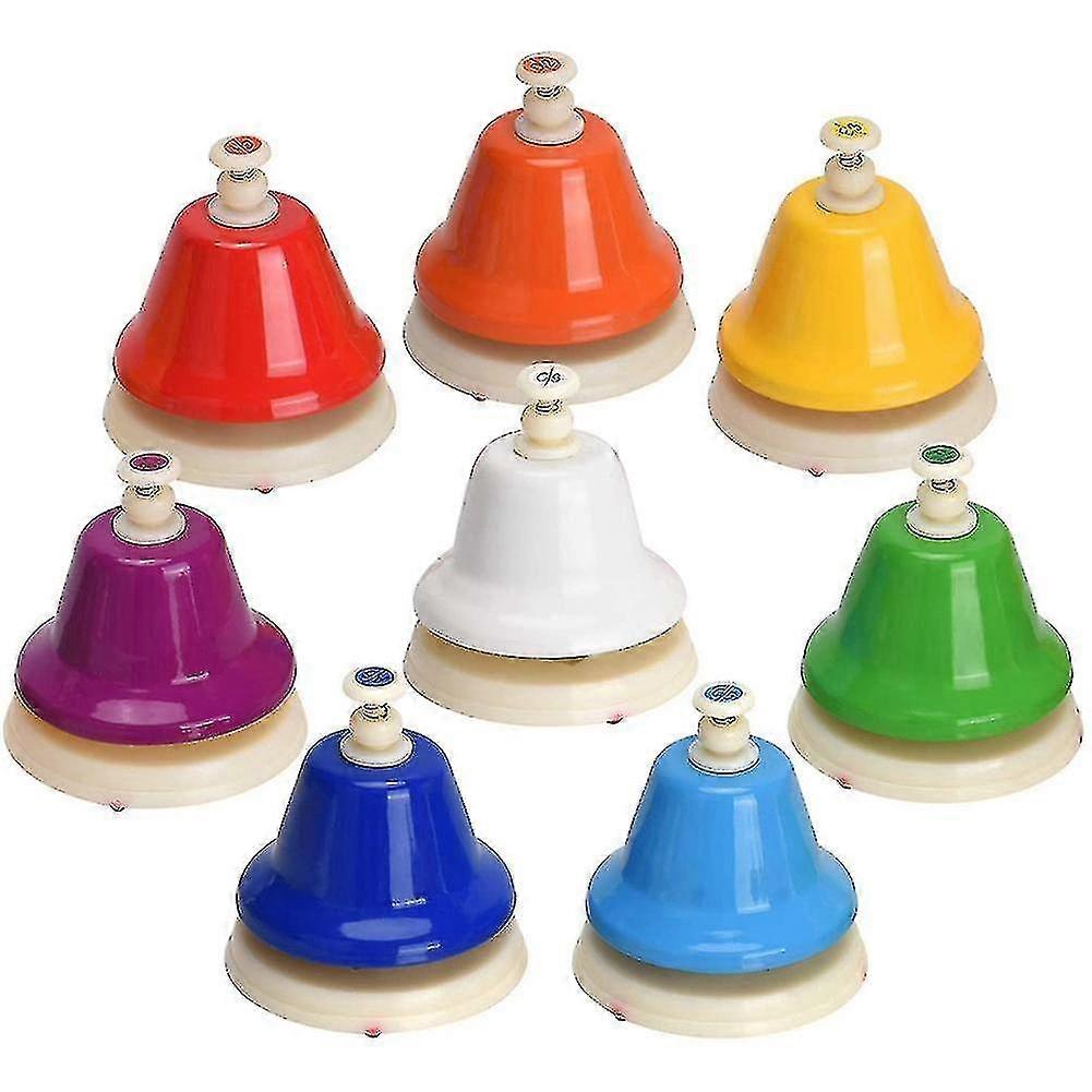 (Y)Desk Bells, 8 Diatonic Metal Hand Bells, Rainbow Music Bells, Musical Learning Teaching Percu