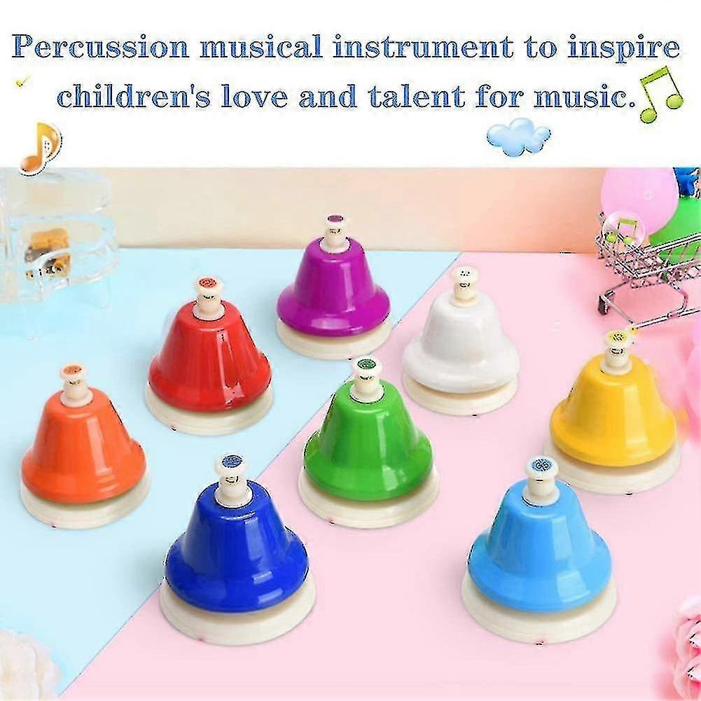 (Y)Desk Bells, 8 Diatonic Metal Hand Bells, Rainbow Music Bells, Musical Learning Teaching Percu