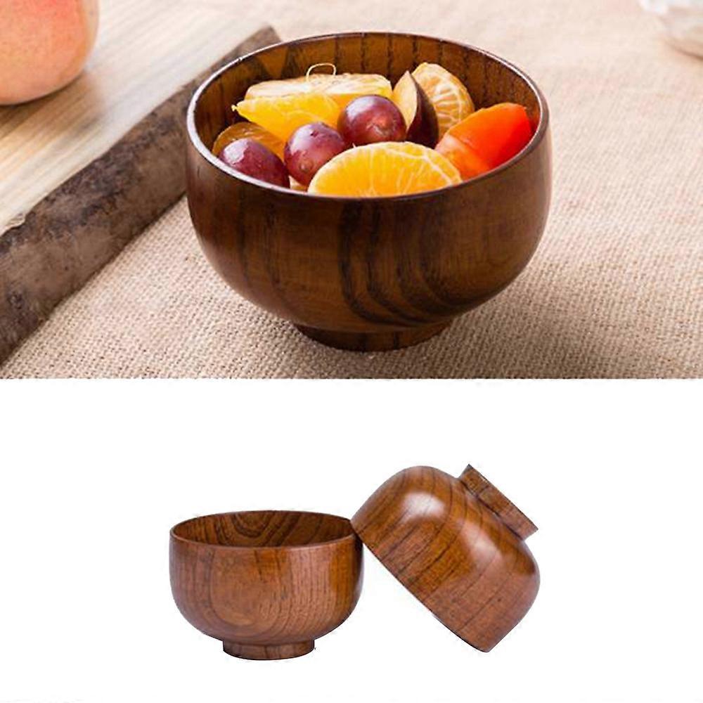 (Y)6 Pcs Wood Bowls Serving Tableware for Rice, Soup, Dip, Coffee, Tea, Decoration Wooden Salad Bowl