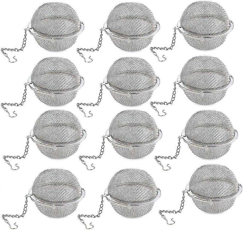 (Y)12Pcs Stainless Steel Tea Ball Mesh Tea Infuser Strainers Premium Tea Filter